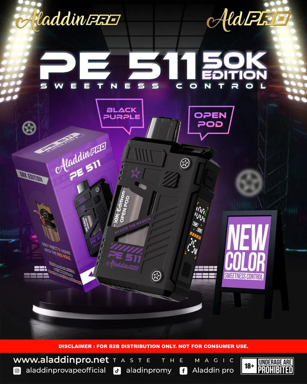 ALADDIN PRO PE511 OPE POD SYSTEM 50K SET & CATRIDGE